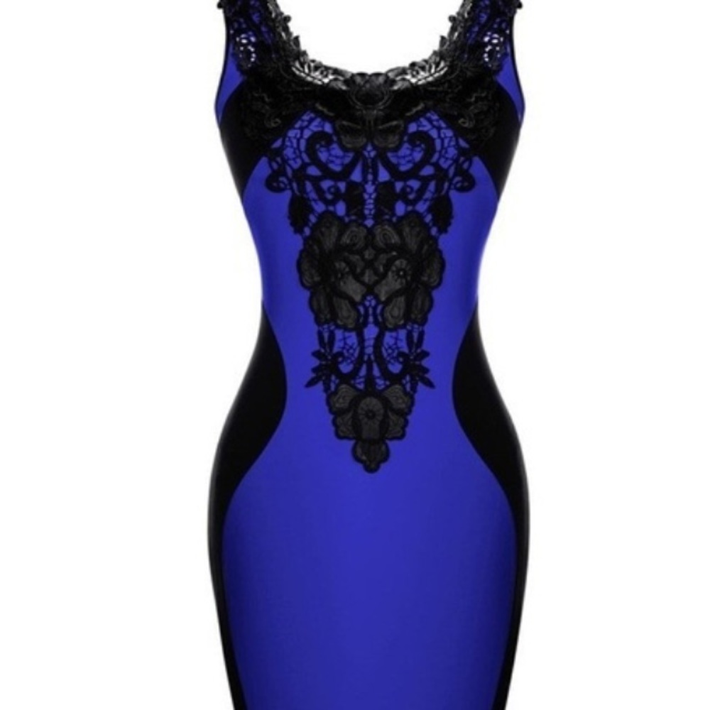 Blue and Black night out Dress 👗